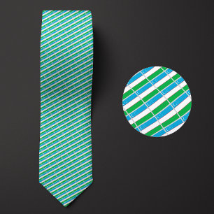 Flag of Uzbekistan Pattern Tie
