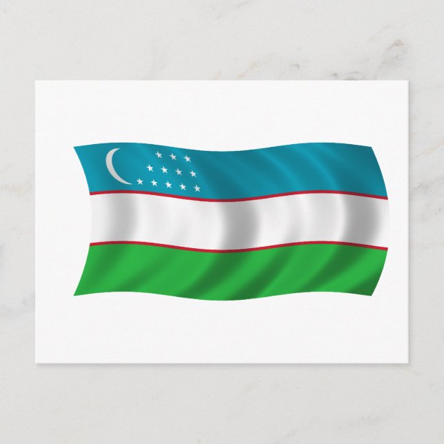 Flag of Uzbekistan Postcard (Front)