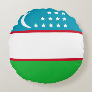 Flag of Uzbekistan Round Cushion