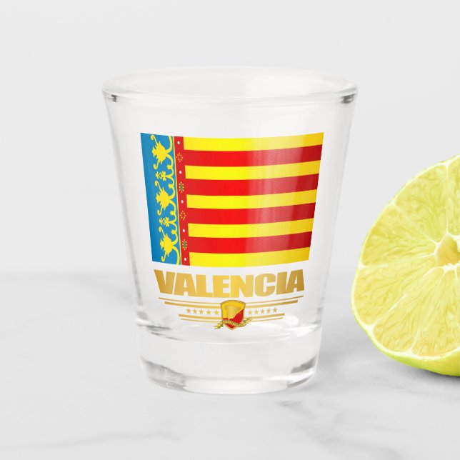 Flag of Valencia Shot Glass (Front)