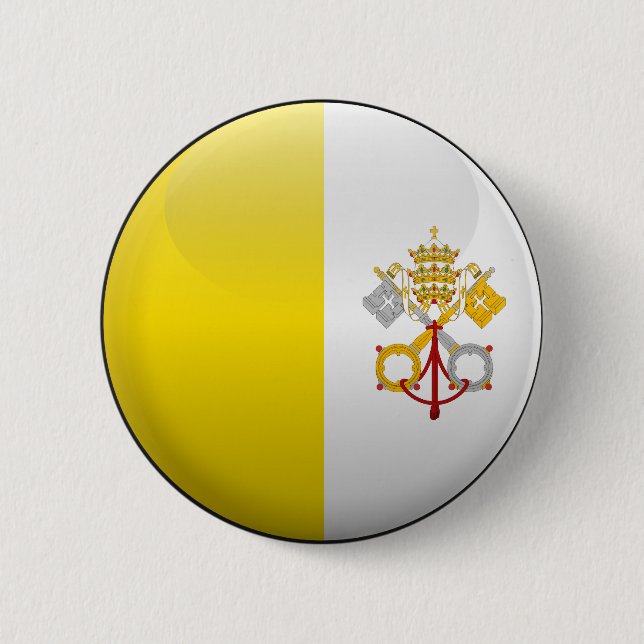 Flag of Vatican City 6 Cm Round Badge (Front)