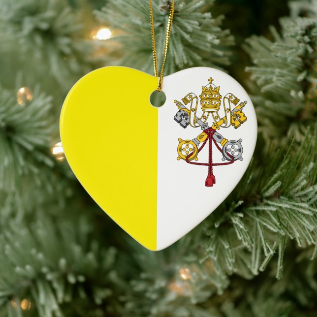 Flag of Vatican City Ceramic Tree Decoration (Tree)