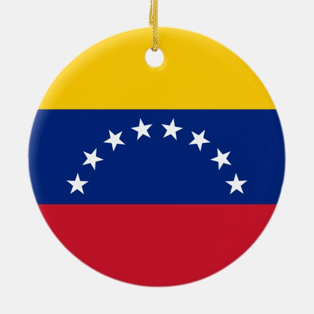 Flag of Venezuela Ceramic Tree Decoration (Back)
