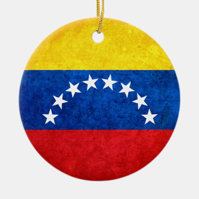 Flag of Venezuela Ceramic Tree Decoration (Front)