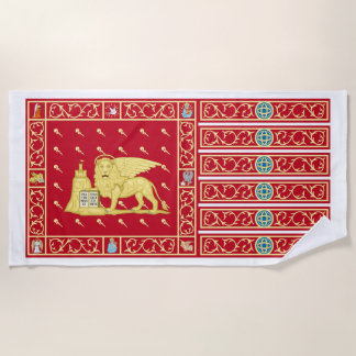 Flag of Venice, Italy (Venezia, Veneto, Italia) Beach Towel