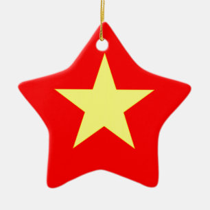Flag of Vietnam Ceramic Tree Decoration