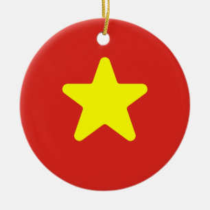 Flag of Vietnam Ceramic Tree Decoration