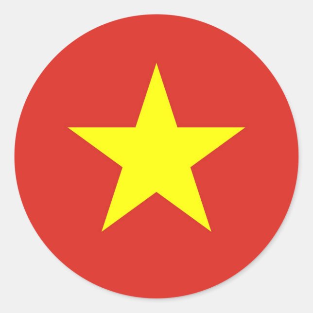 Flag of Vietnam - Quốc kỳ Việt Nam Classic Round Sticker (Front)