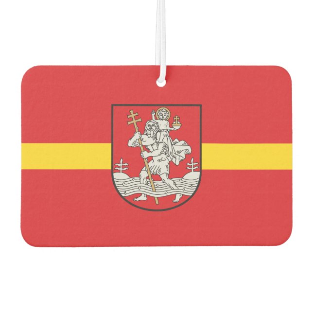 Flag of Vilnius, Lithuania Cufflinks Car Air Freshener (Front)