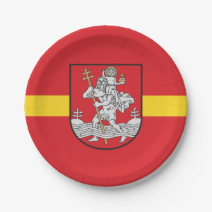 Flag of Vilnius, Lithuania Paper Plates