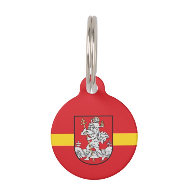 Flag of Vilnius, Lithuania Pet ID Tag (Front)