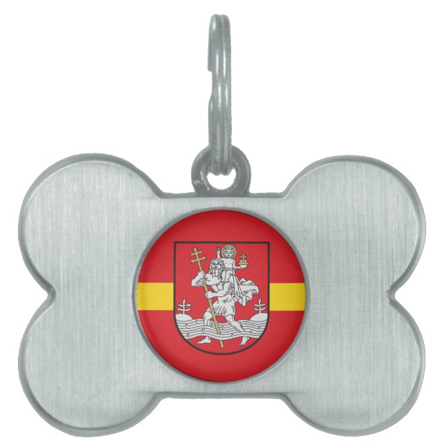 Flag of Vilnius, Lithuania Pet Name Tag (Front)