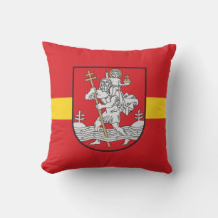 Flag of Vilnius, Lithuania Throw Pillow