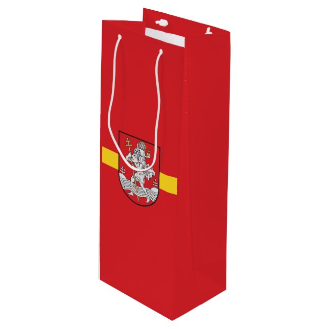 Flag of Vilnius, Lithuania Wine Gift Bag (Front Angled)