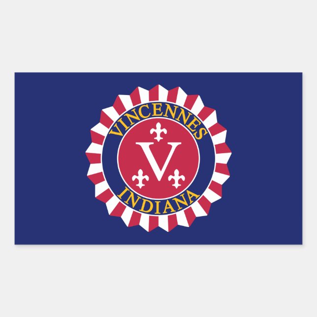 Flag of Vincennes, Indiana Rectangular Sticker (Front)