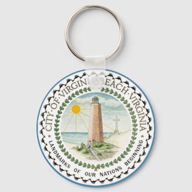 Flag of Virginia Beach, Virginia Key Ring (Front)