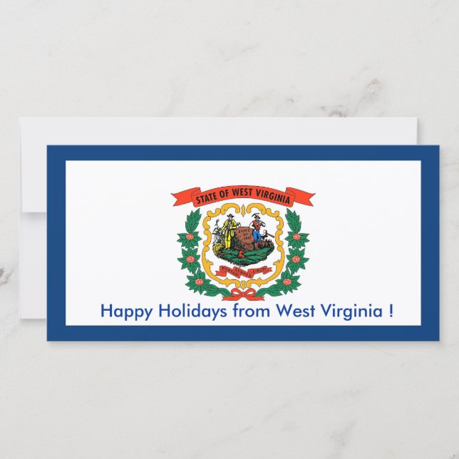 Flag of Virginia, Happy Holidays from U.S.A. Holiday Card (Front)