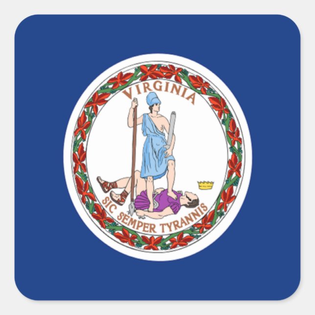 Flag of Virginia Square Sticker (Front)
