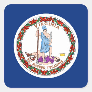 Flag of Virginia Square Sticker