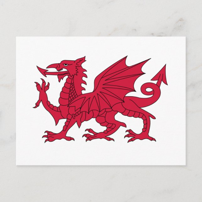 Flag of Wales - The Red Dragon - Baner Cymru Postcard (Front)