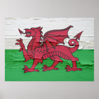 Flag of Wales Weathered