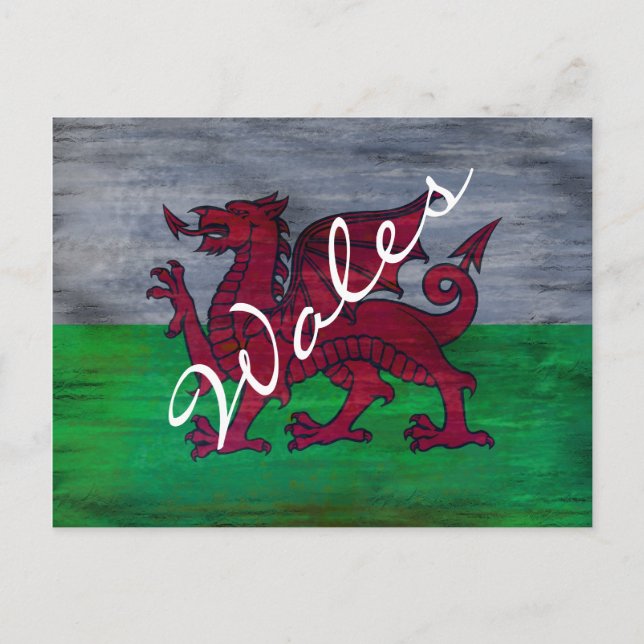 Flag of Wales - Welsh Flag - Personalise Postcard (Front)