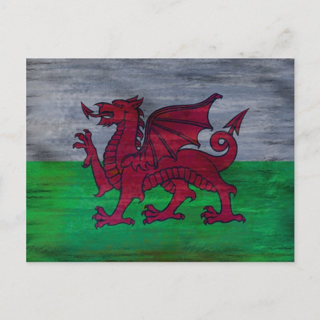 Flag of Wales - Welsh Flag - Personalise Postcard (Front)