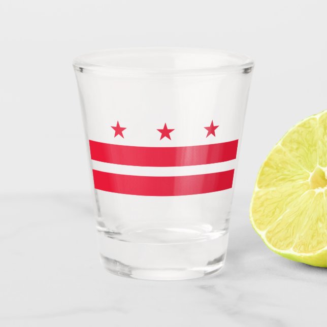 Flag of Washington D.C. (District of Columbia) Shot Glass (Front)
