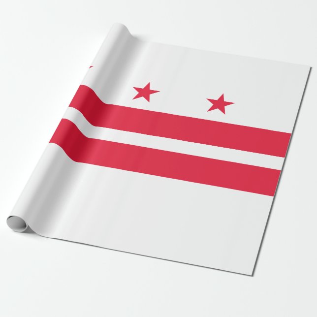 Flag of Washington D.C. (District of Columbia) Wrapping Paper (Unrolled)