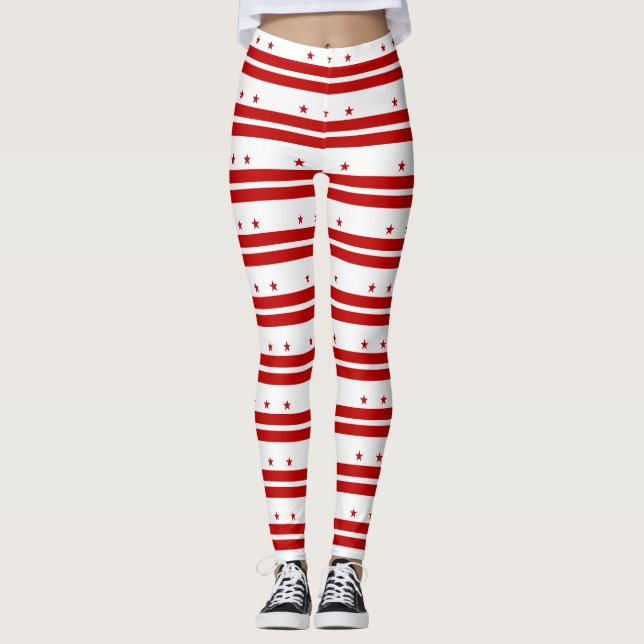 Flag of Washington DC, American state flag Leggings (Front)