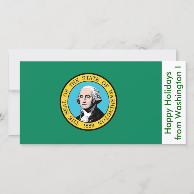 Flag of Washington, Happy Holidays from U.S.A. Holiday Card (Front)