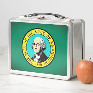 Flag of Washington State - USA Metal Lunch Box
