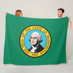 Flag of Washington (US State) Fleece Blanket
