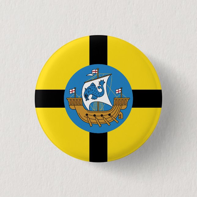 Flag of Wellington City, New Zealand 3 Cm Round Badge (Front)