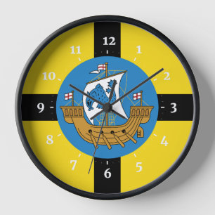 Flag of Wellington City, New Zealand Clock