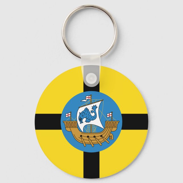Flag of Wellington City, New Zealand Key Ring (Front)