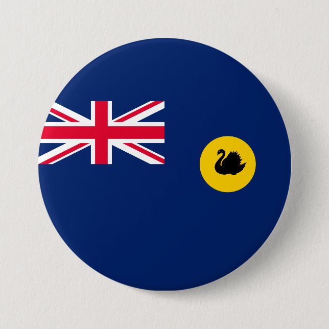 Flag of Western Australia State 7.5 Cm Round Badge (Front)