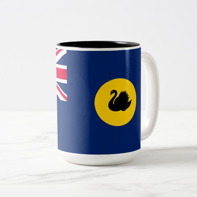 Flag of Western Australia State Two-Tone Coffee Mug (Front Right)