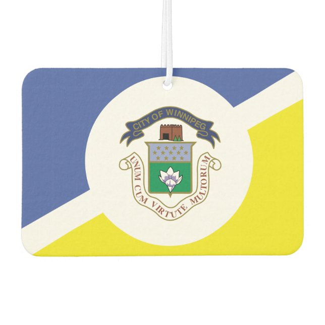 Flag of Winnipeg, Manitoba Button Car Air Freshener (Front)
