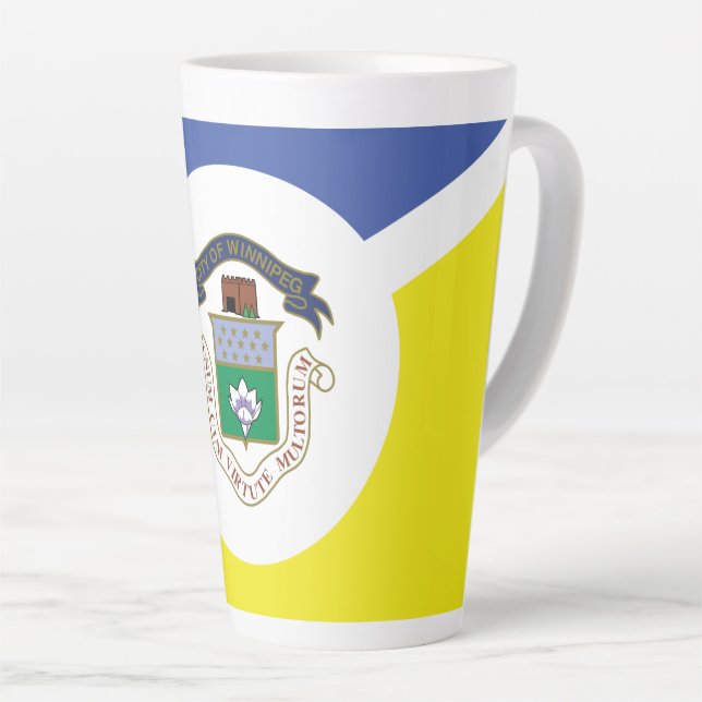Flag of Winnipeg, Manitoba Latte Mug (Right Angle)