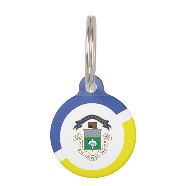 Flag of Winnipeg, Manitoba Pet ID Tag (Front)