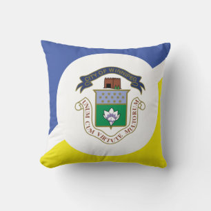 Flag of Winnipeg, Manitoba Throw Pillow