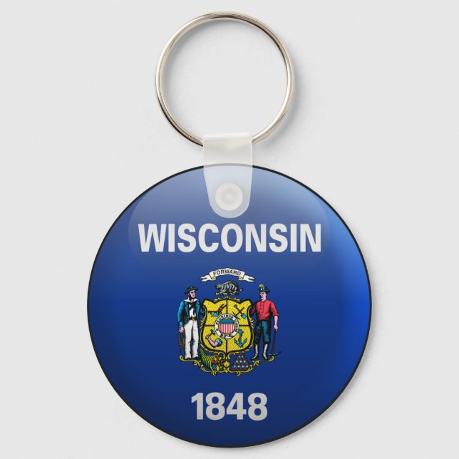 Flag of Wisconsin Key Ring (Front)