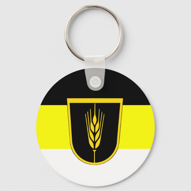 Flag of Wolgadeutsche (black/yellow/white version) Key Ring (Front)