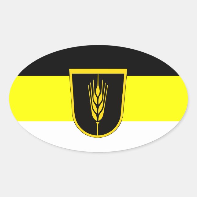 Flag of Wolgadeutsche (black/yellow/white version) Oval Sticker (Front)