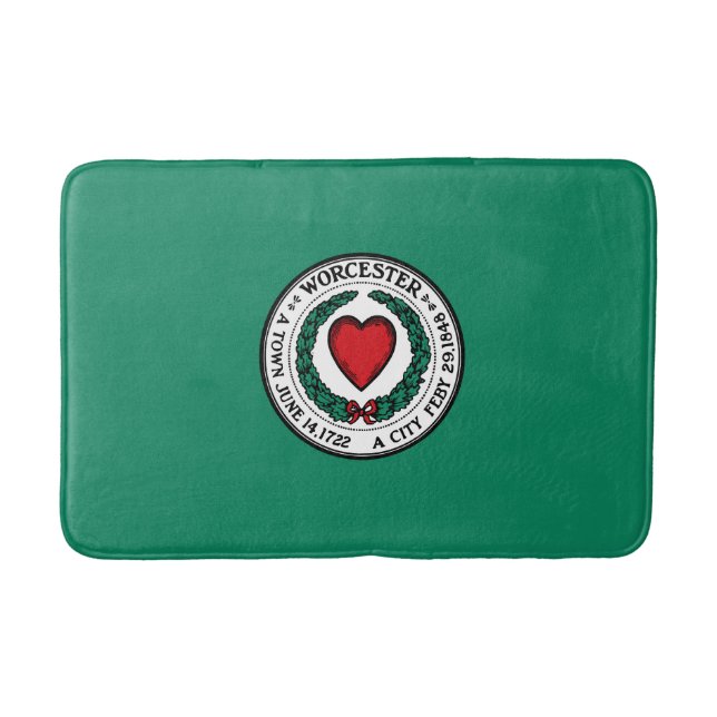Flag of Worcester, Massachusetts Bathroom Mat (Front)