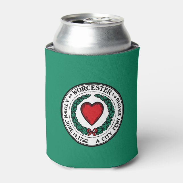 Flag of Worcester, Massachusetts Can Cooler (Can Front)