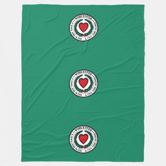 Flag of Worcester, Massachusetts Fleece Blanket (Front)