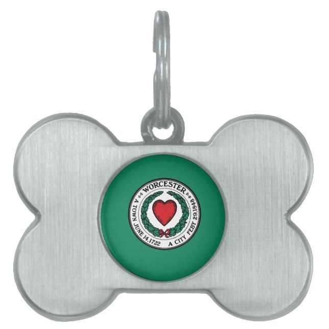 Flag of Worcester, Massachusetts Pet ID Tag (Front)