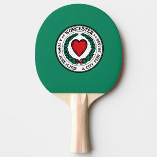 Flag of Worcester, Massachusetts Ping Pong Paddle